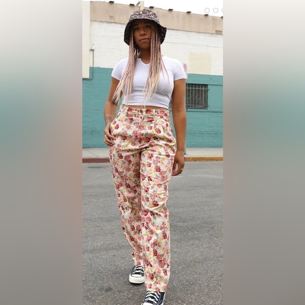 Nwot Teddy Fresh Floral Double Pleat Trousers, Size 28